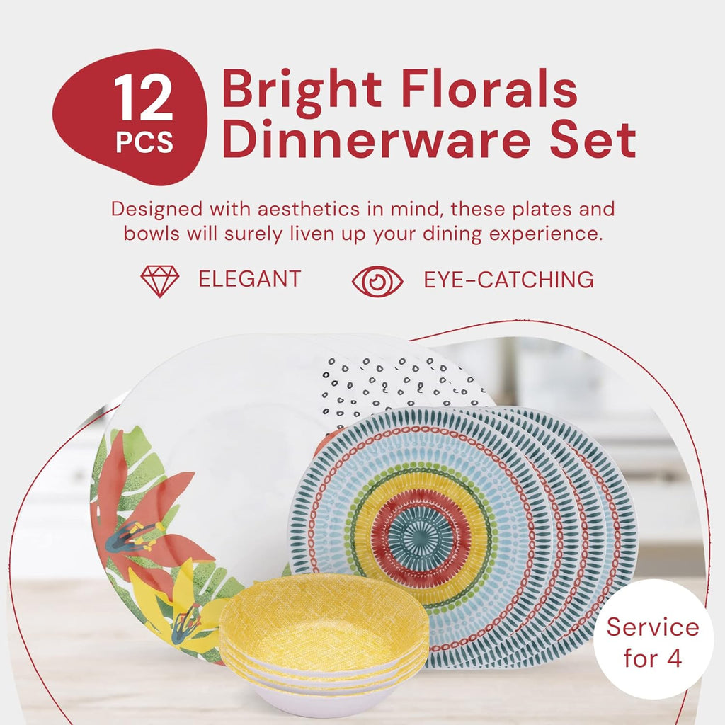 12-Piece Melamine Plates and Bowls Set R673266
