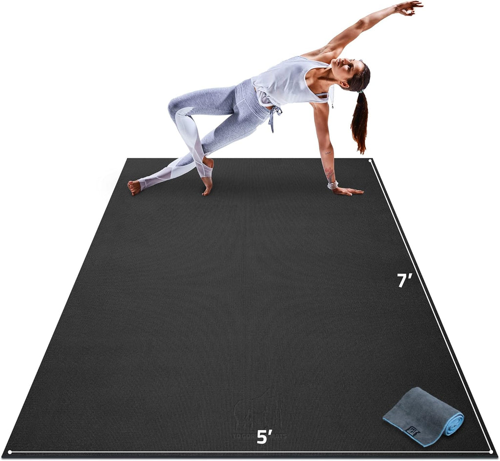 Large Yoga Mat 7' x 5' x 8mm Non-Slip Exercise Mat B480993