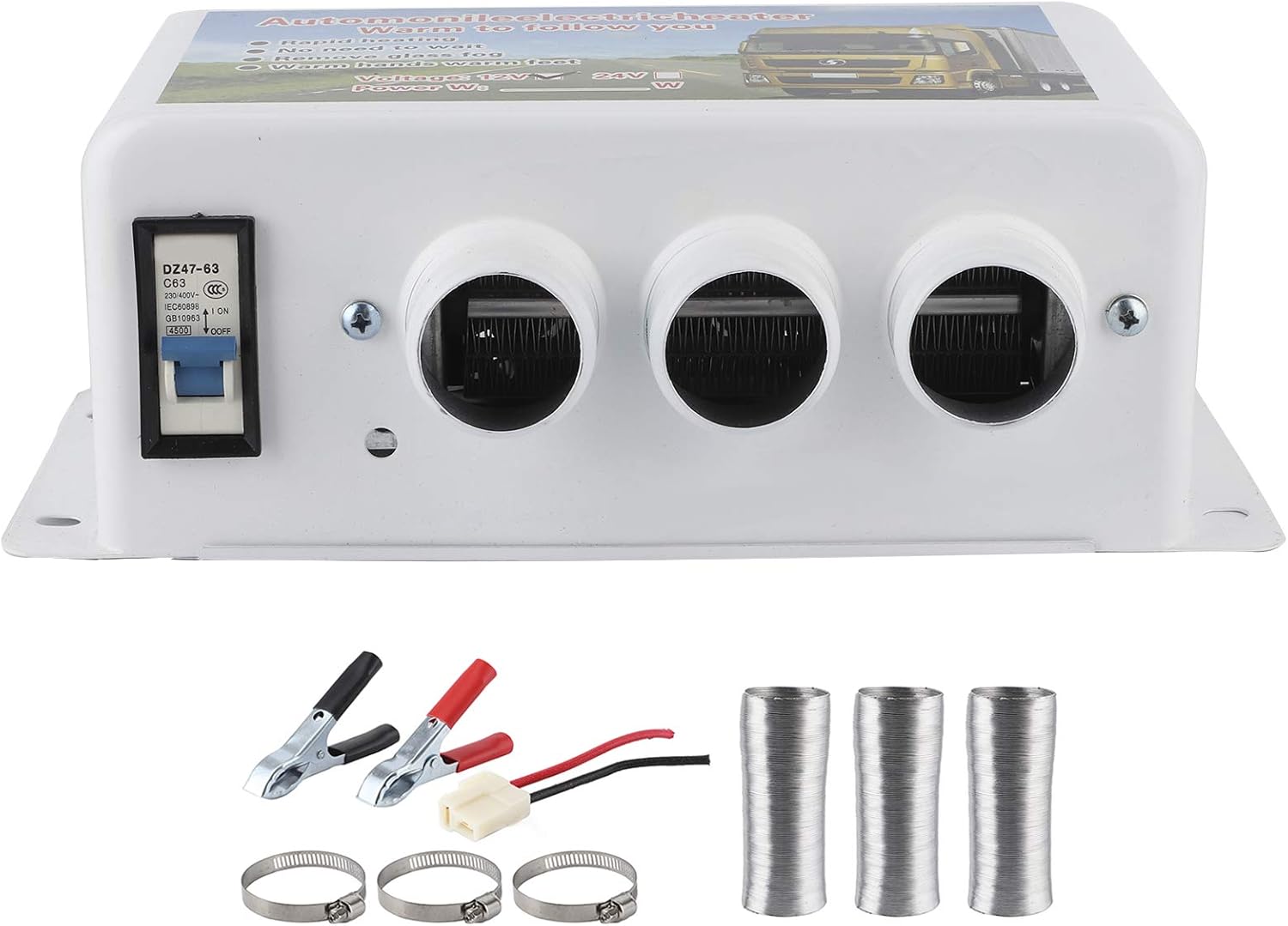 1000W 12V Portable Car Heater with 3 Air Outlet X66810