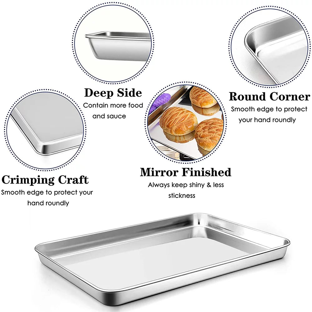 Set of 3 Stainless Steel Baking Pans C3380