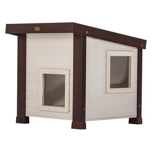 Outdoor Cat House with 2 Vinyl Door Flaps U922