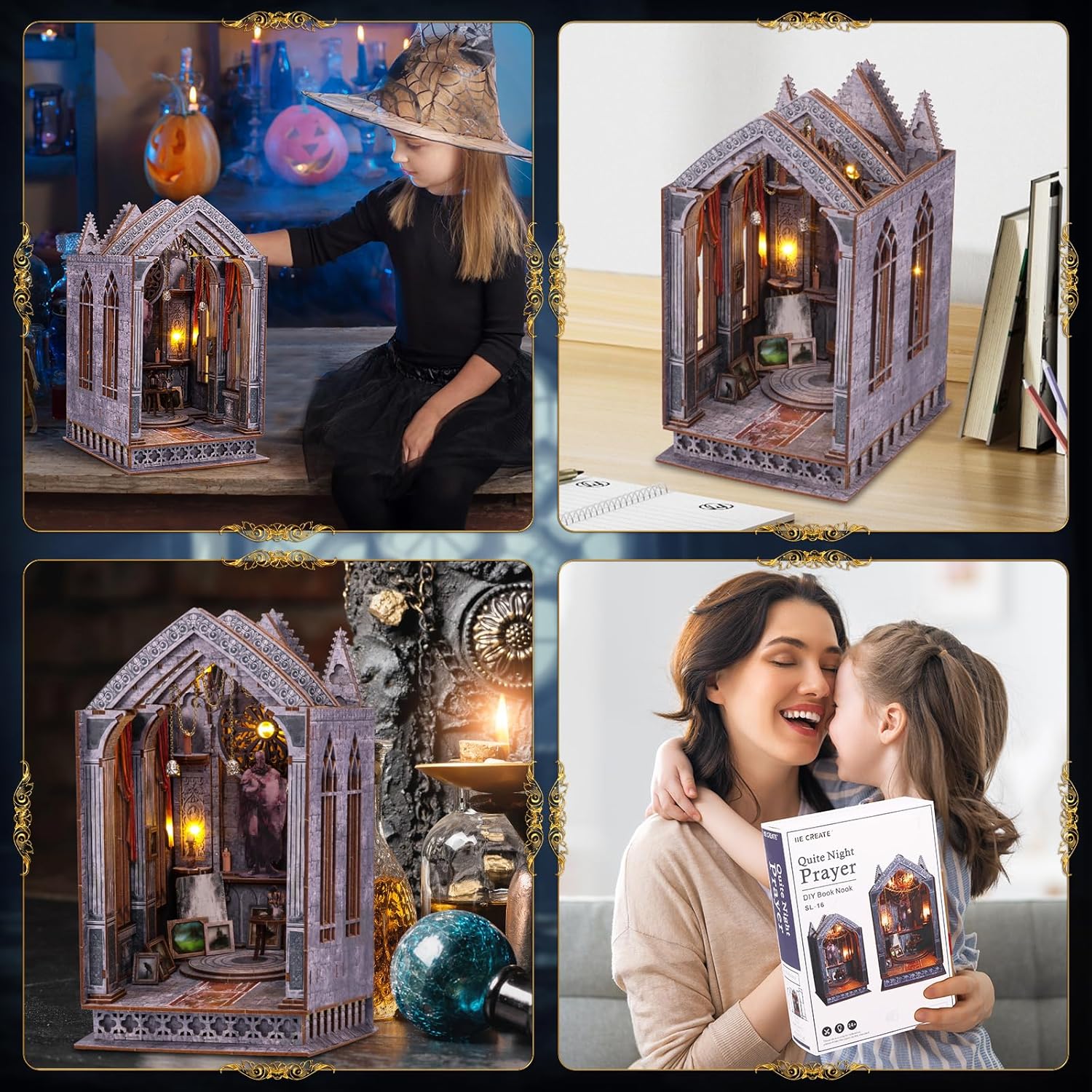 3D Wooden Puzzle Bookshelf Insert with LED Light K613
