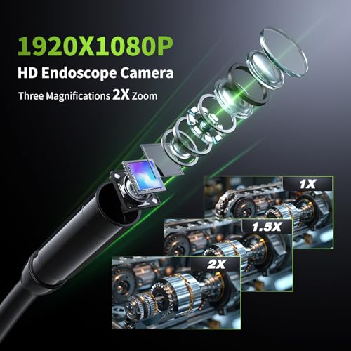 4.3" 1920P HD IP67 Waterproof 16.4ft Semi-Rigid Endoscope Camera with 8 LED Lights K380709