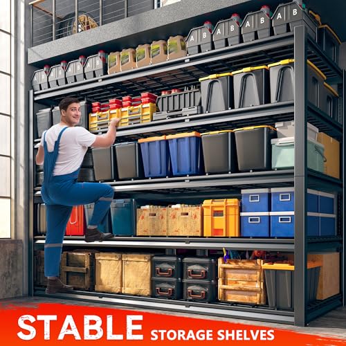 60" W x 24" D x 72" H Heavy Duty Adjustable Metal Shelving B468