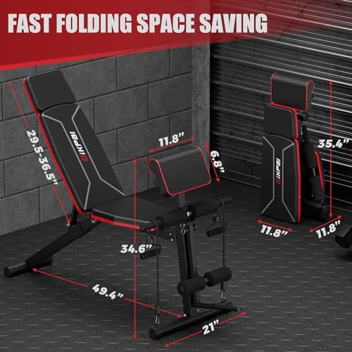 Adjustable Weight Bench with Leg Extension and Preacher Pad G8322