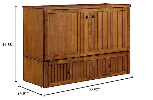 Queen Blonde Oak Murphy Cabinet Chest Bed R852