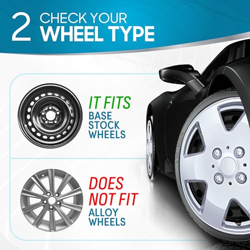 4-Pack 15 Inch Wheel Rim Cover Hubcaps Snap On Hub Cap Set C488373