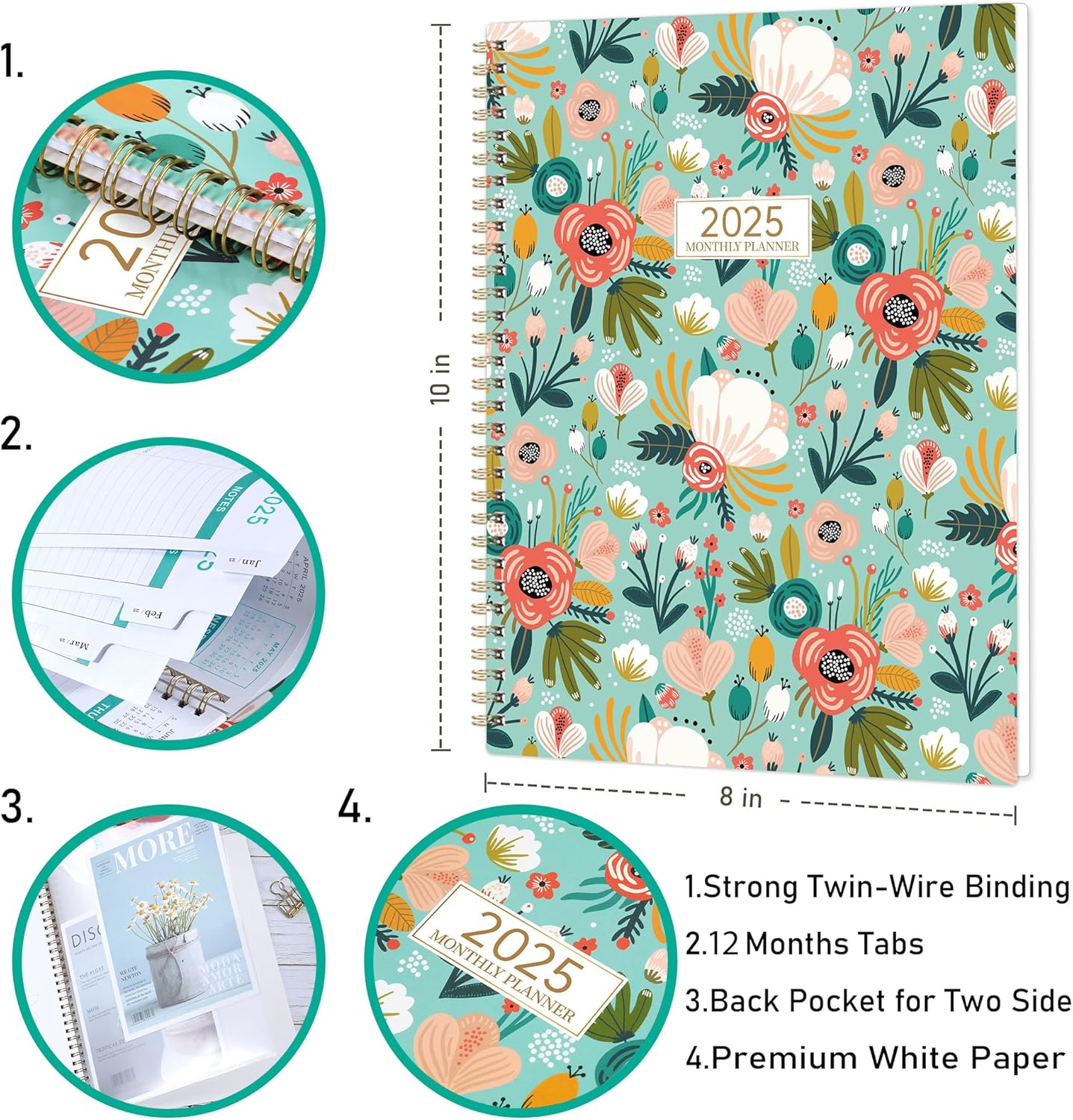2025 Monthly Planner 8.5" x 11" with Tabs Q685