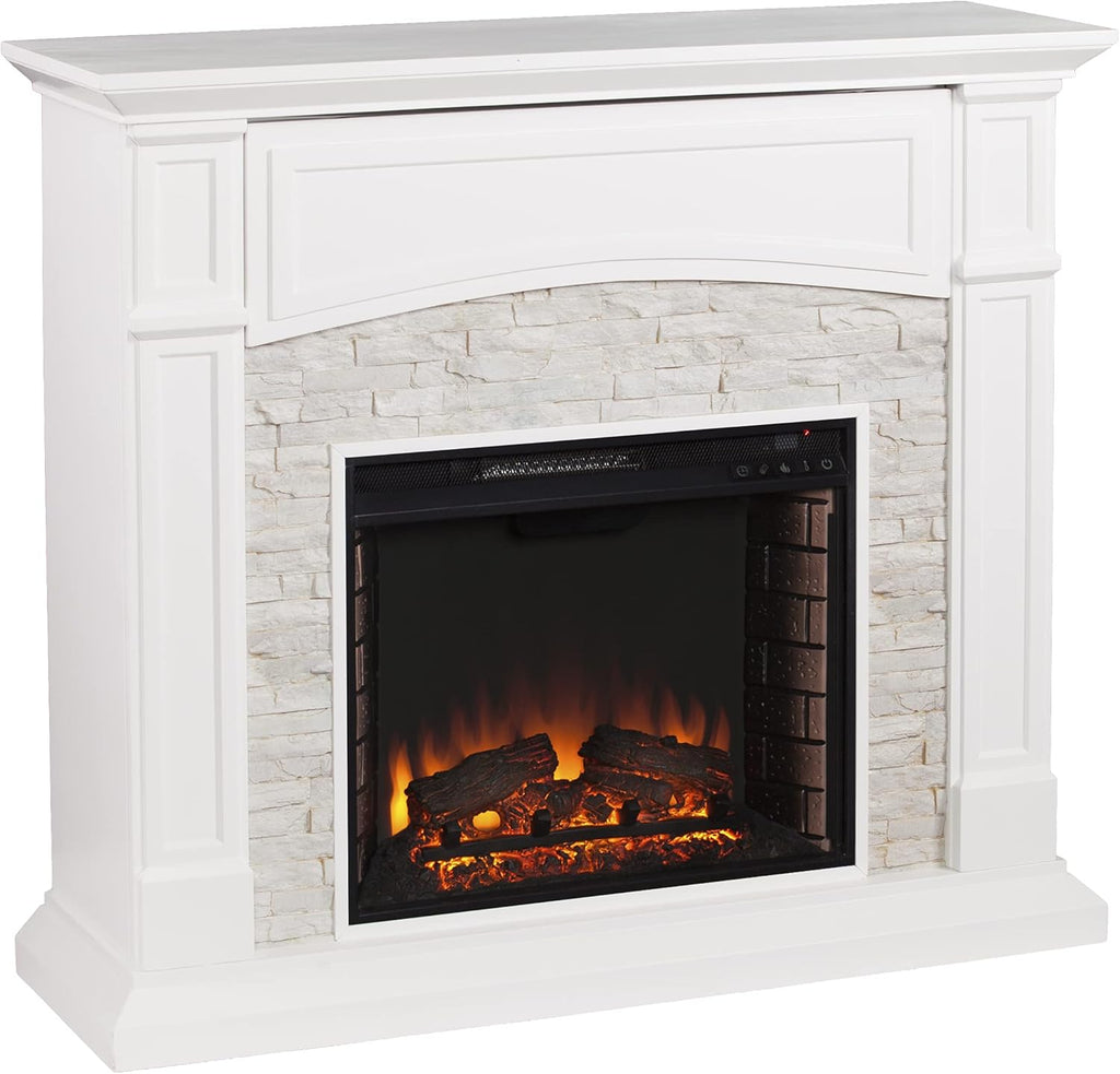 Cool Slate Gray Electric Fireplace Q986348