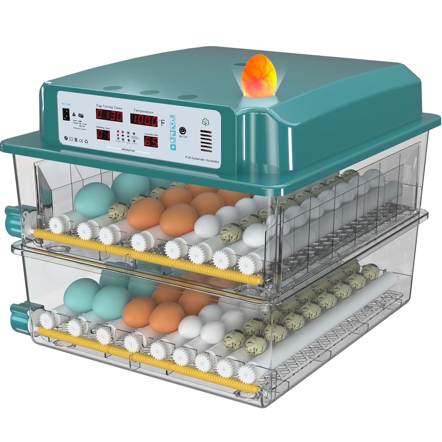 120 Eggs Incubator with Automatic Egg Turning and Humidity Monitoring P77176