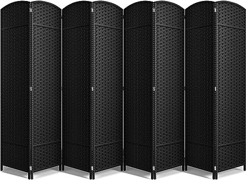 Black 8-Panel Folding Room Divider C2641