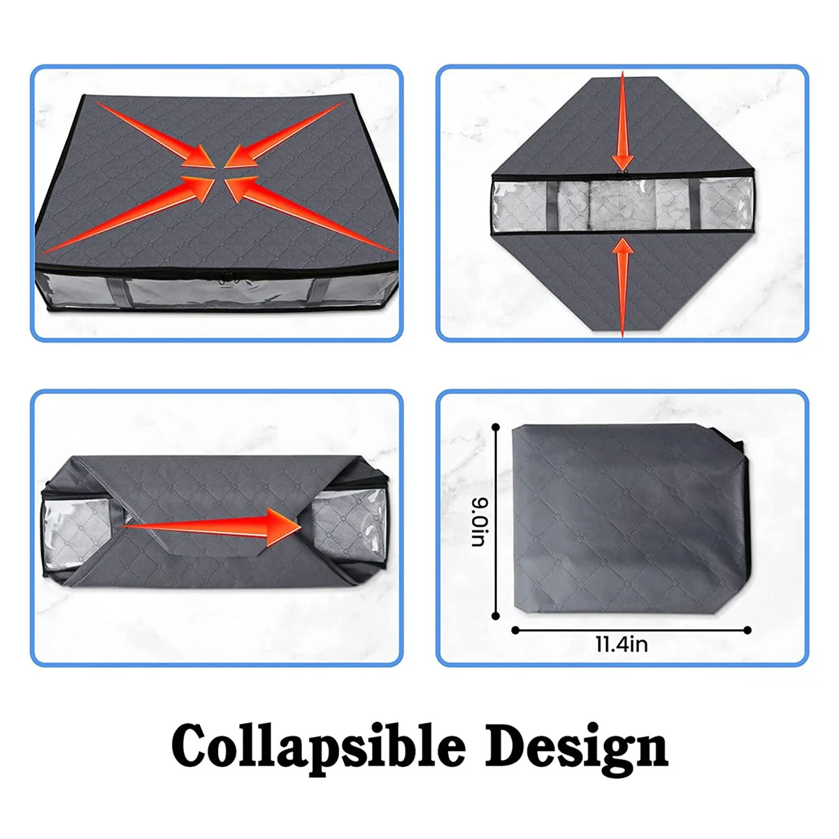 6 Pack Foldable Storage Bins Z382025