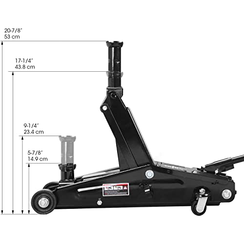 2 Ton Hydraulic Floor Jack Combo with 2 Jack Stands, Black G7419