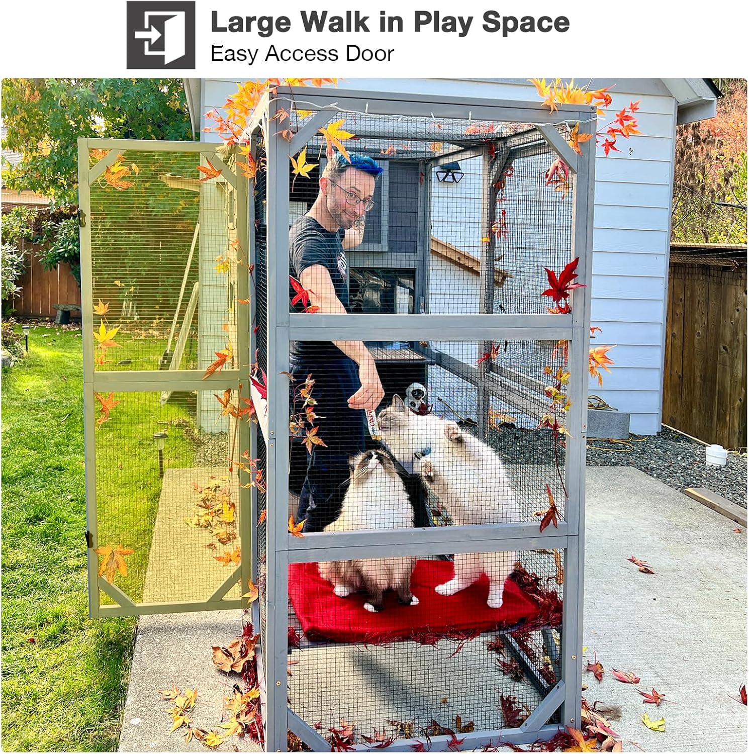 Large Cat House with 4 Levels, 77" L Y565