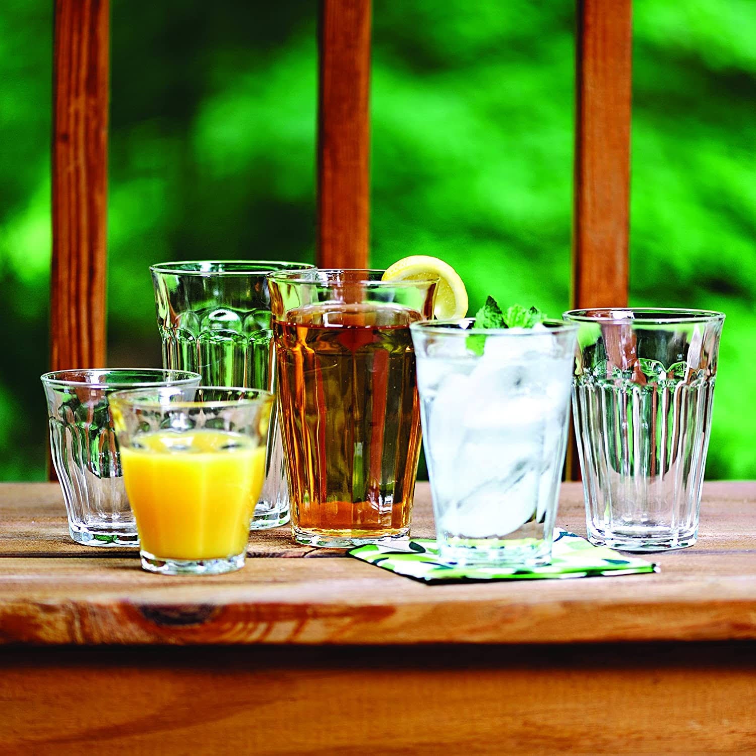 36 Piece Clear Tempered Glass Drinkware and Tumbler E555