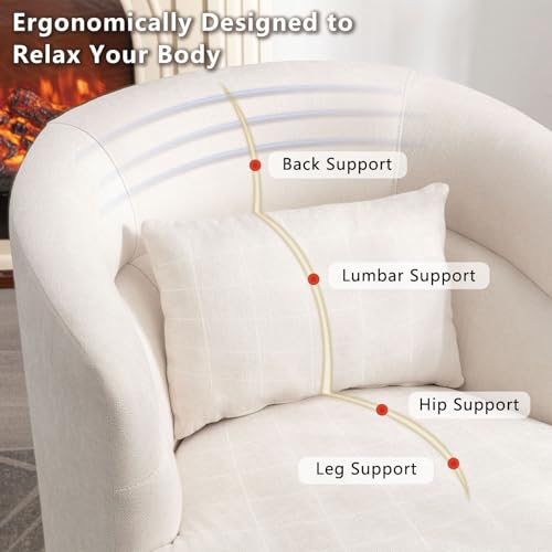 Grey Swivel Barrel Chair with Pillow G6965