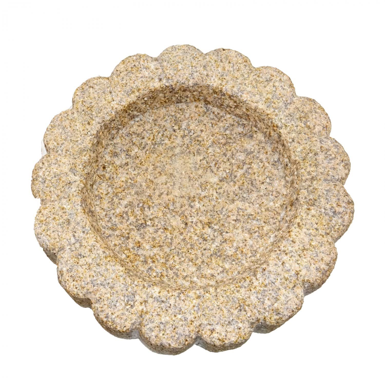Hand Carved Stone Bird Bath U22410