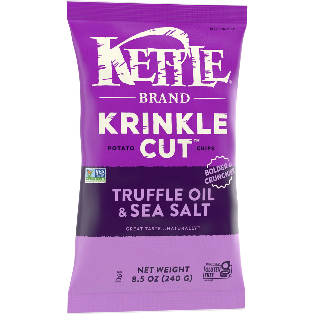 Krinkle Cut Truffle Oil and Sea Salt Kettle Chips, 8.5 oz V697214