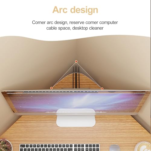 Light Brown Corner Desk with Drawers and Open Shelves R984696