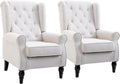 Cream White Button-Tufted Accent Chair Set of 2 I539924