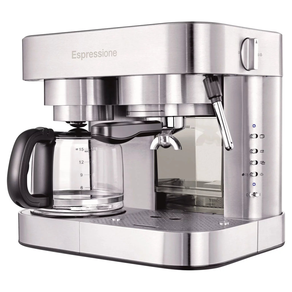 Stainless Steel Combination Espresso Machine & 10 Cup Drip Coffee Maker E4853
