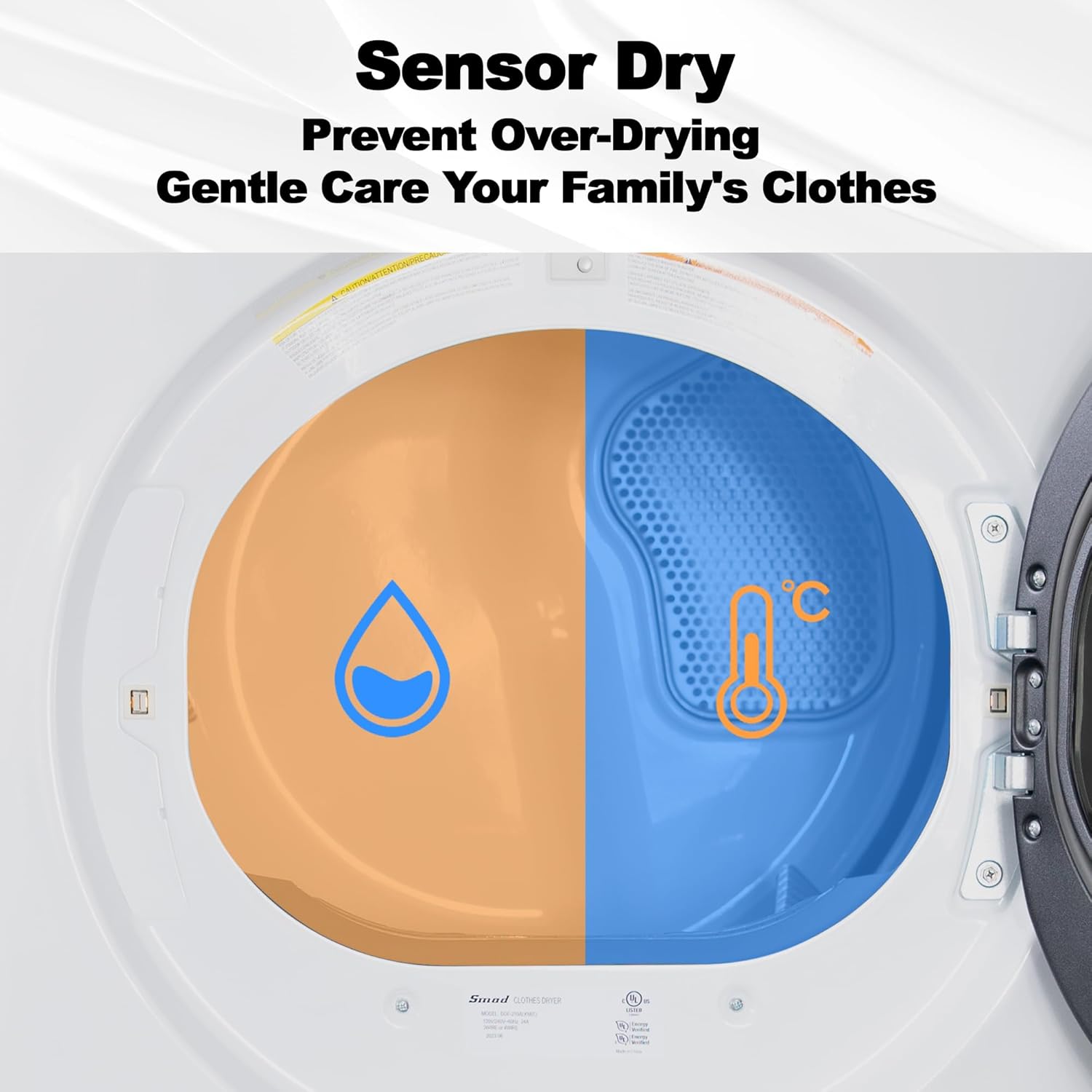 Stackable Washer And Dryer Combo, 4.5 Cu. Ft Front Load Washing Machine + 8.0 Cu.Ft Clothes Dryer A3983