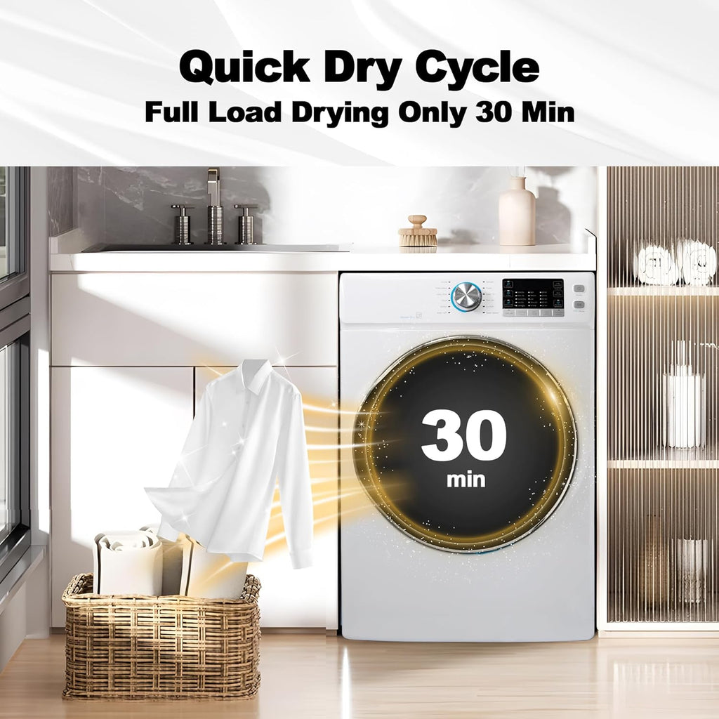 Stackable Washer And Dryer Combo, 4.5 Cu. Ft Front Load Washing Machine + 8.0 Cu.Ft Clothes Dryer A3983