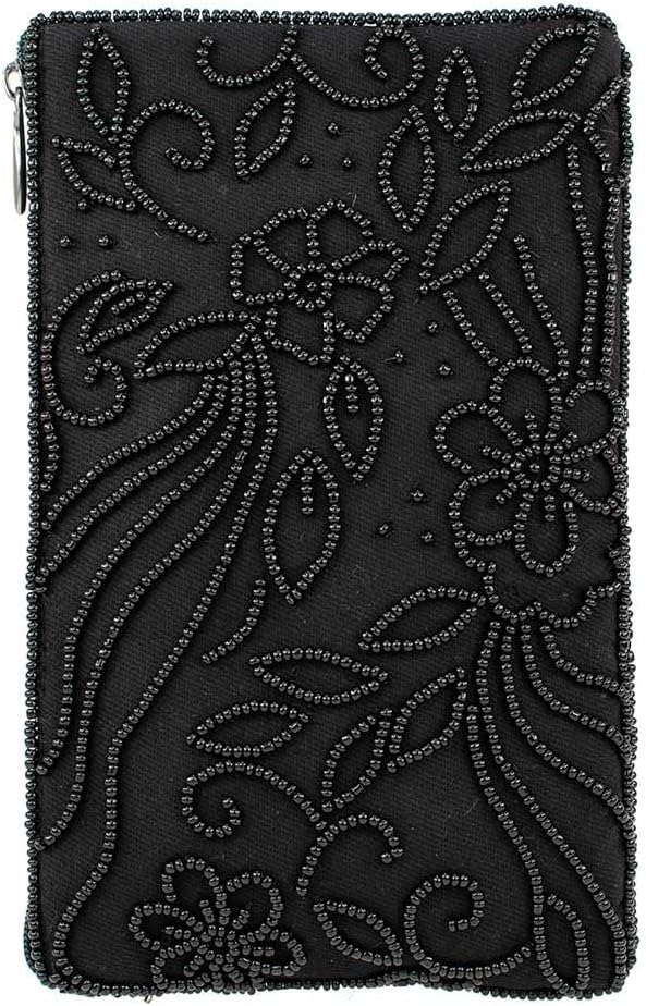 Multi Beaded Floral Crossbody Phone Bag W95121