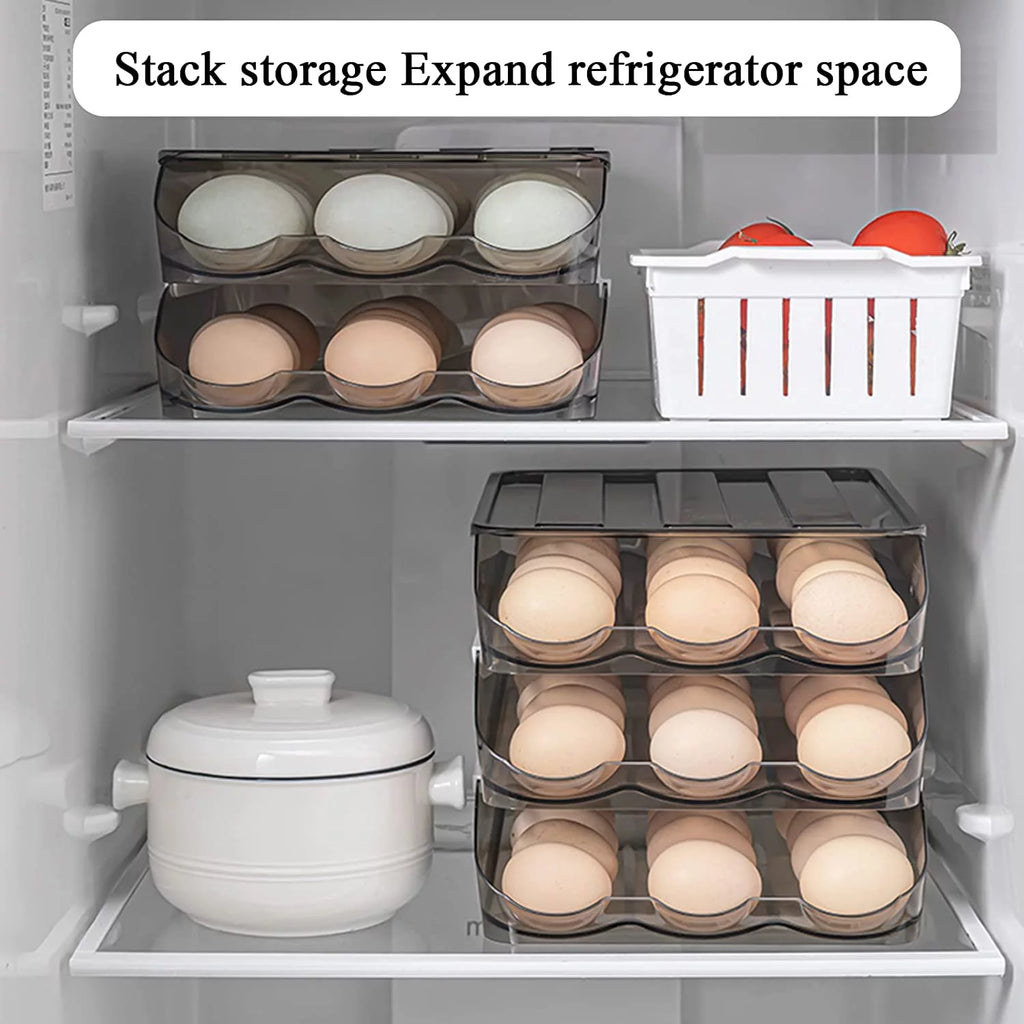 Crystal Gray Plastic Egg Storage Container (3 Layers) N113458