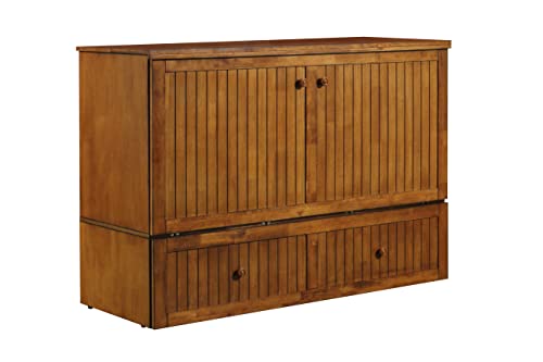 Queen Blonde Oak Murphy Cabinet Chest Bed R852