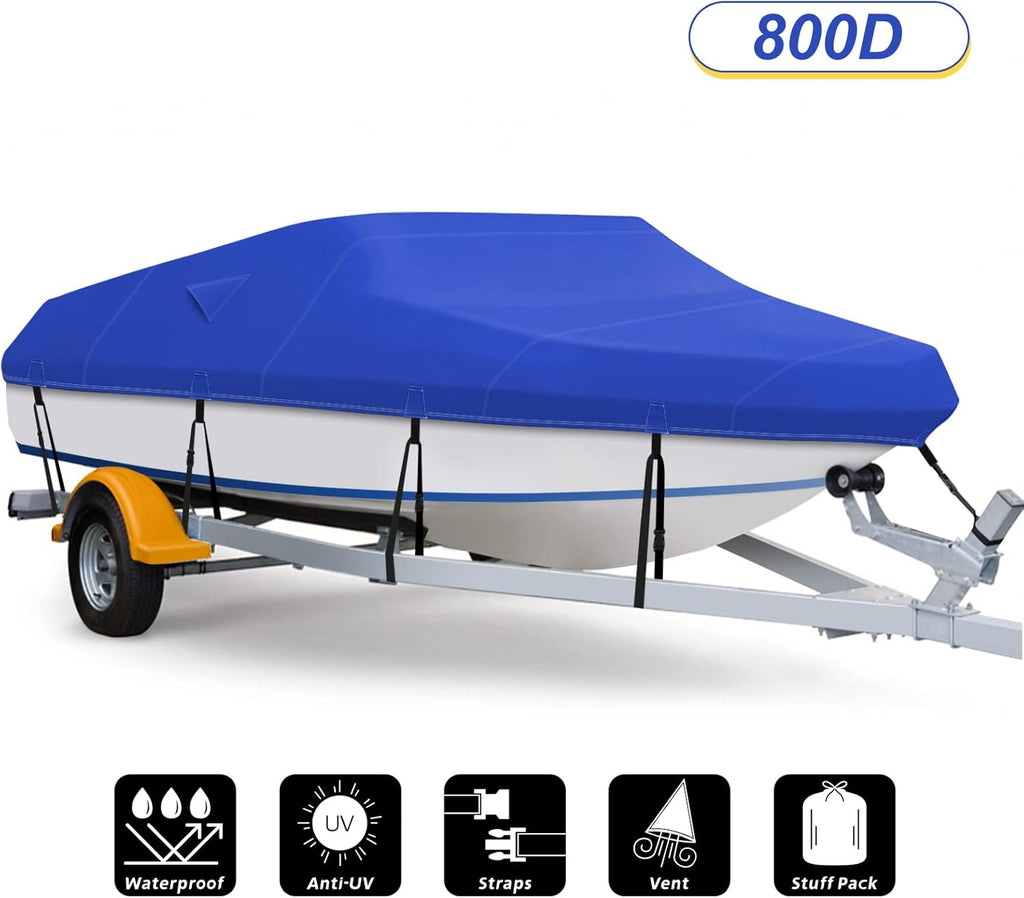 600D Waterproof Heavy Duty Gray Boat Cover 17-19 ft K319706