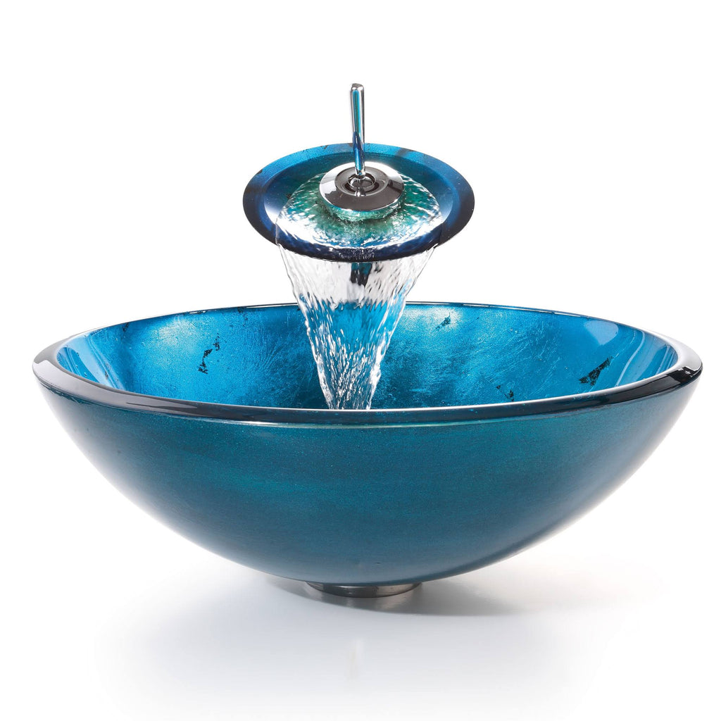Blue Glass Vessel Sink Y9565