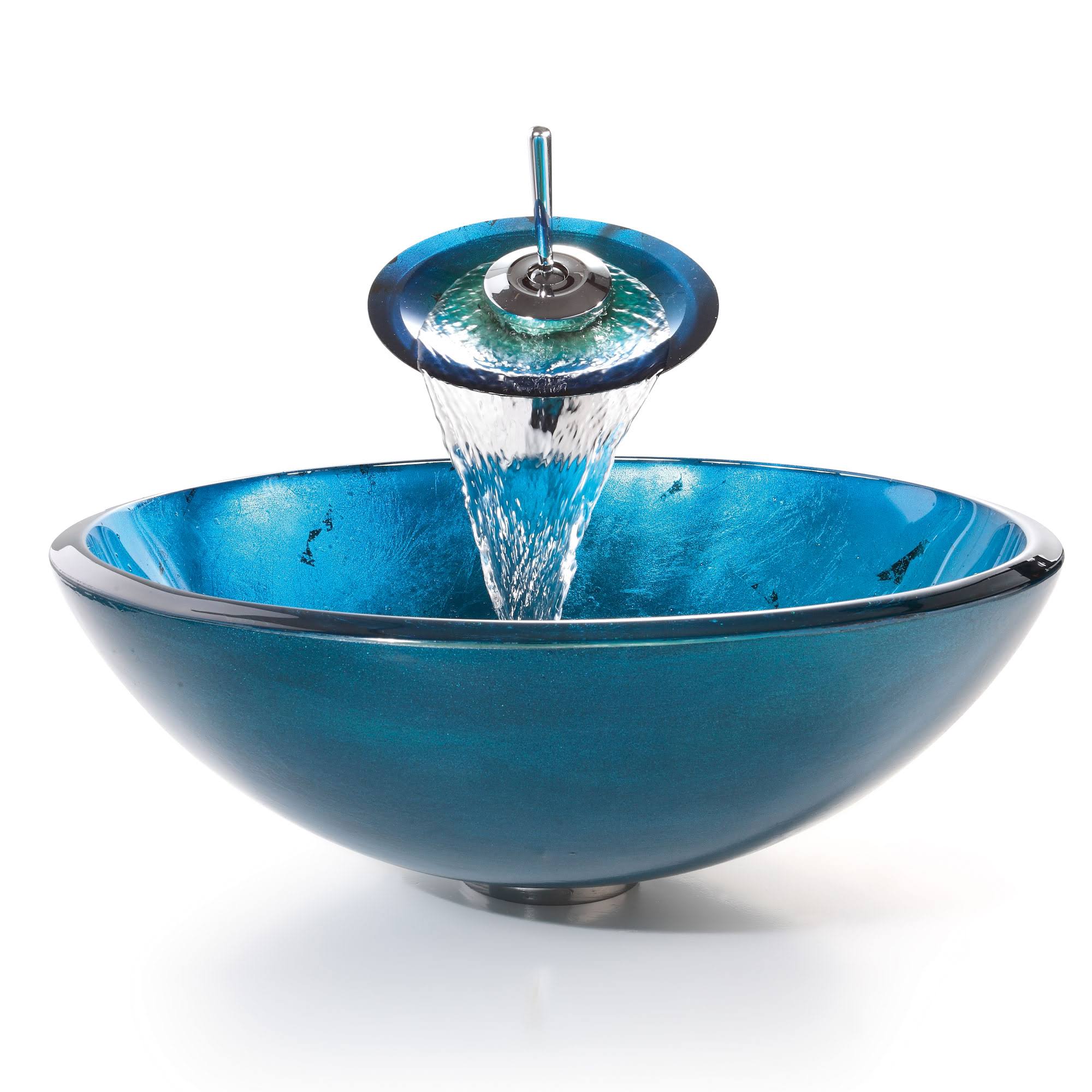Blue Glass Vessel Sink Y9565