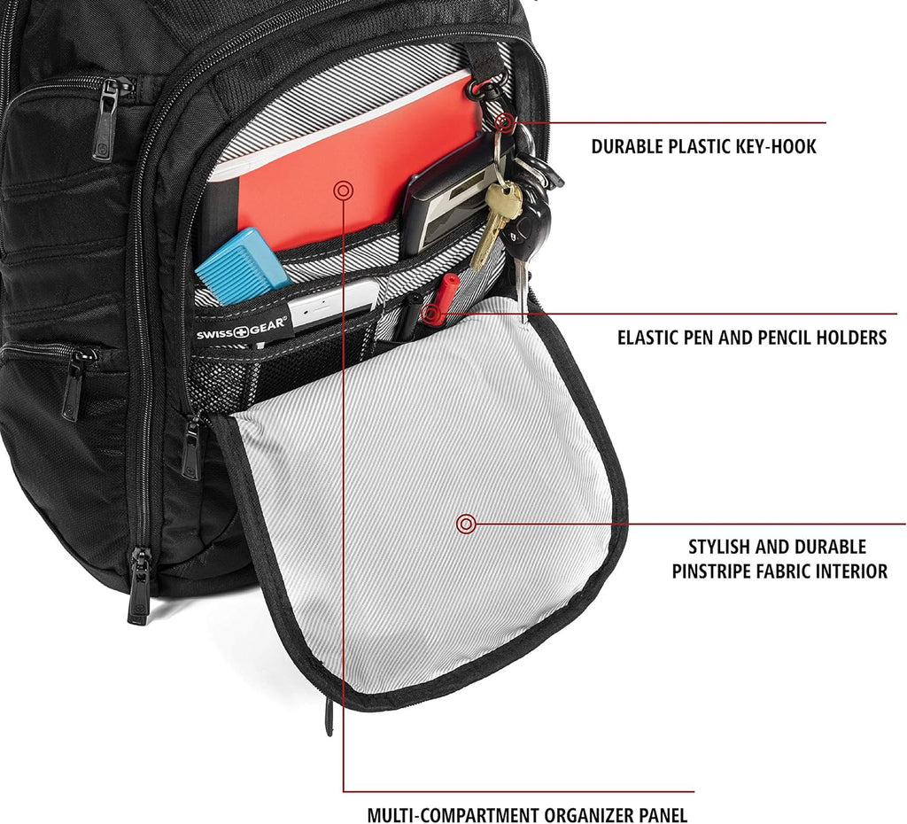 Black 17-Inch Laptop Backpack I787