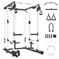 Power Cage with Cable Cross-Over System, Squat Rack with LAT Pull Down System D1827