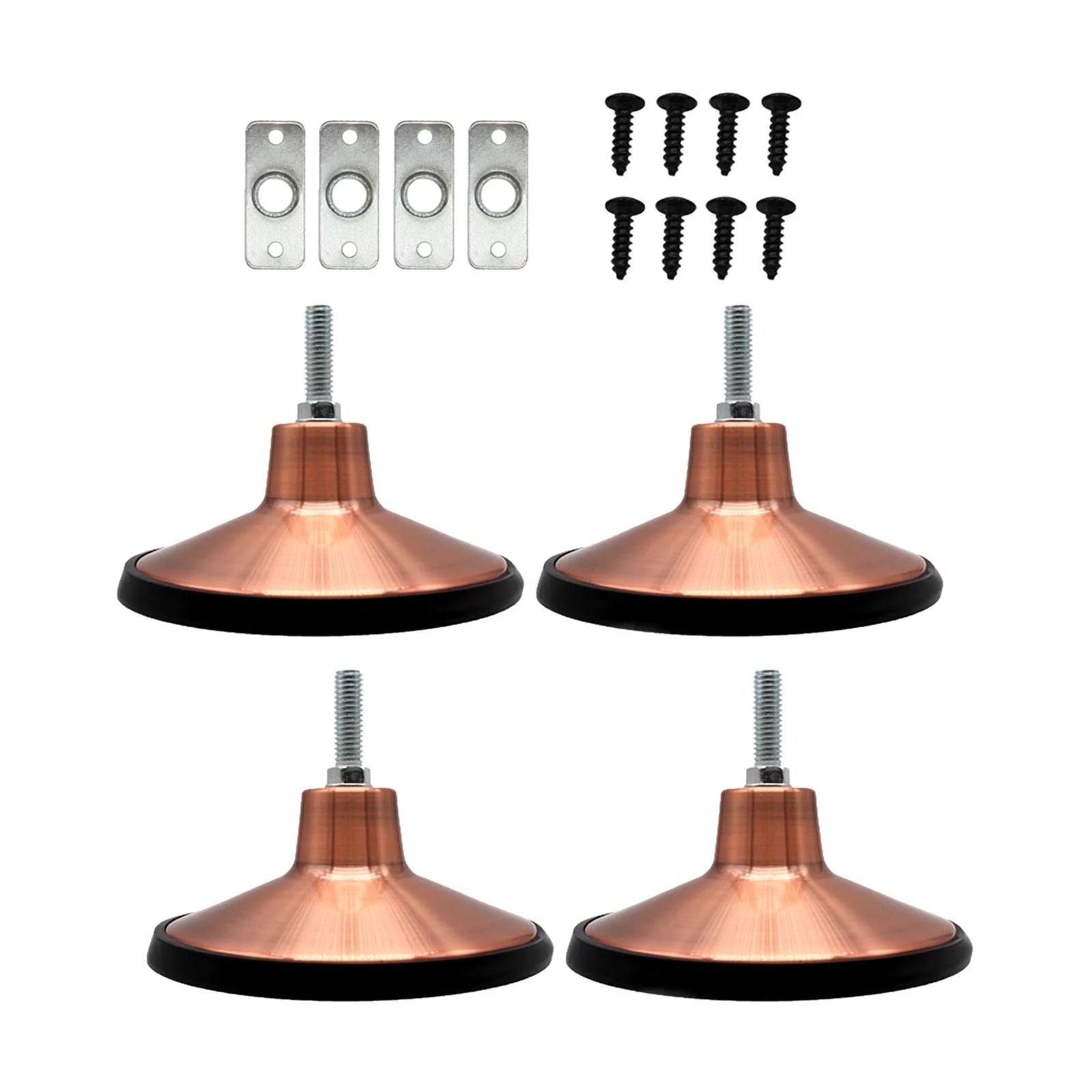 4 Pcs 6 inch Adjustable Heavy Duty Metal Pool Table Leg Levelers M279298