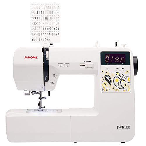 Computerized Sewing Machine with 100 Stitches, 7 Buttonholes, Hard Cover, Extension Table and 22 Accessories S3516