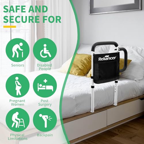 Adjustable Bed Safety Rail with Motion Light & Storage Pocket W523879