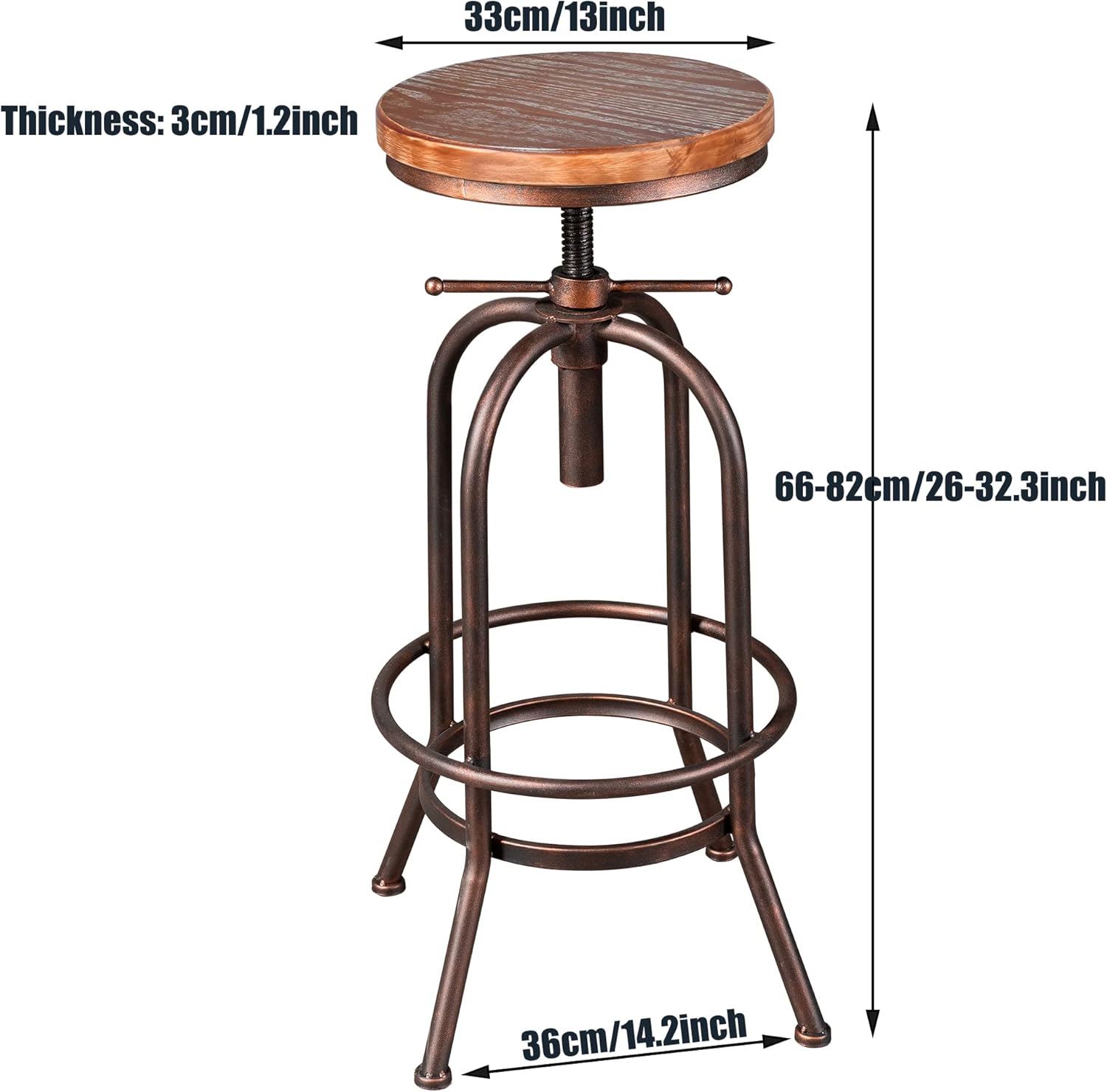Set of 4 Adjustable Bar Stools and Bar Table S92114