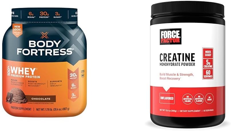 Chocolate Whey Protein Powder 1.78lbs & Creatine Monohydrate 60 Servings A7186
