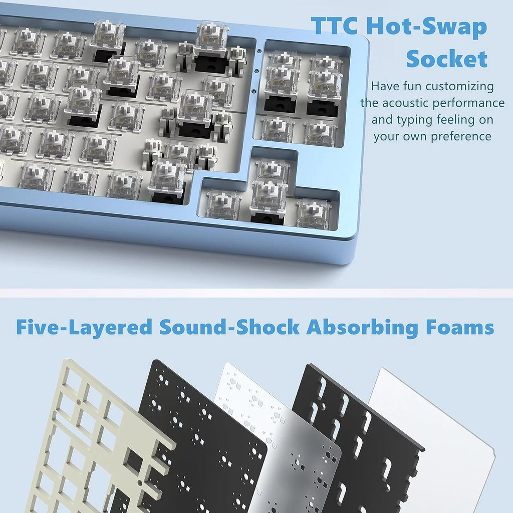 75% Wireless Mechanical Keyboard CNC Aluminum Alloy Shell Hot-swappable RGB U805014