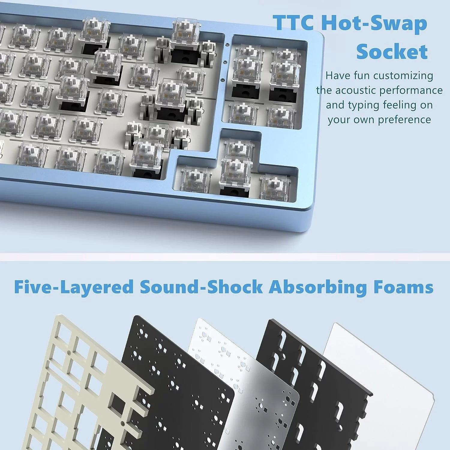 75% Wireless Mechanical Keyboard CNC Aluminum Alloy Shell Hot-swappable RGB U805014