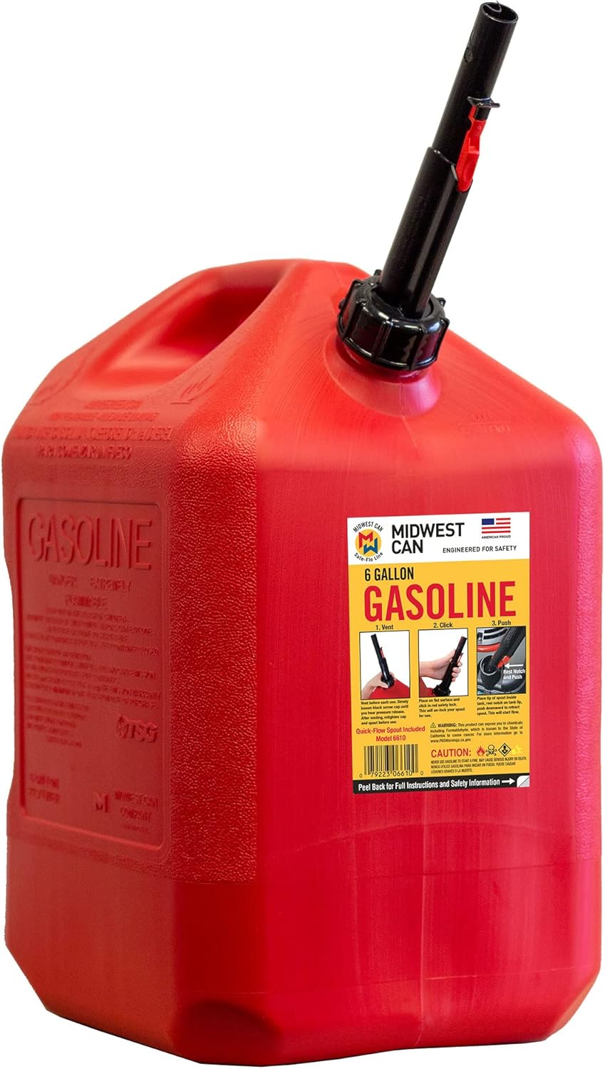 6 Gallon Gasoline Can with Auto Shut Off Spout Z395