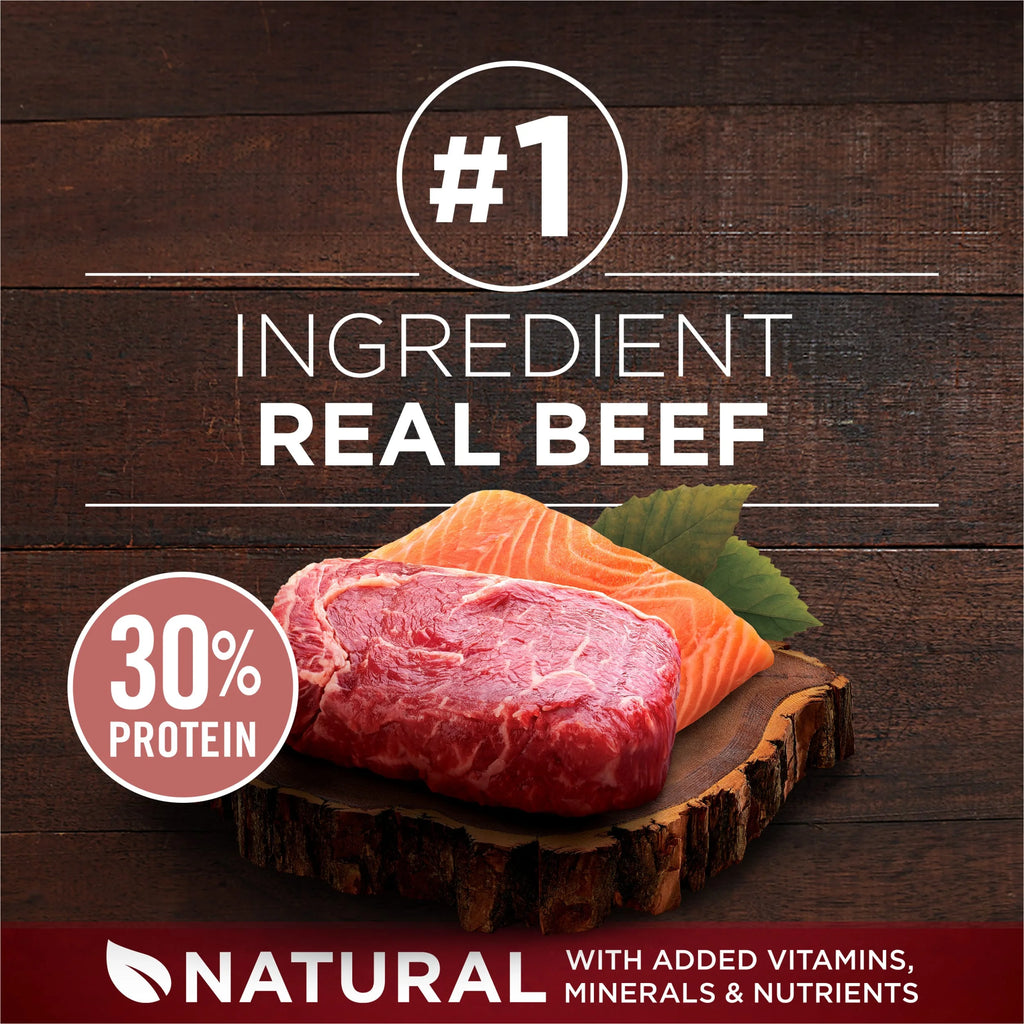 Natural High Protein Dog Food with Real Beef and Salmon and Bone Broth P112