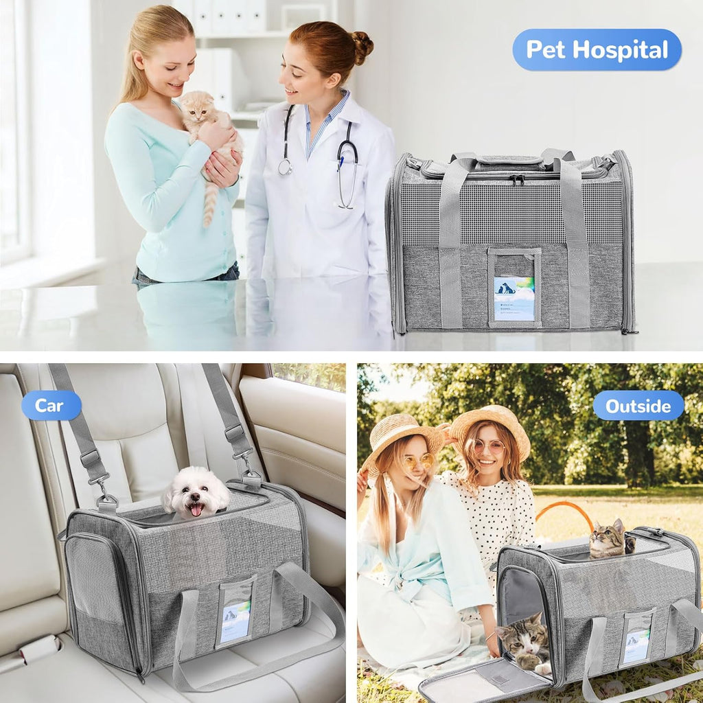 Gray Soft Sided Cat Carrier F208902