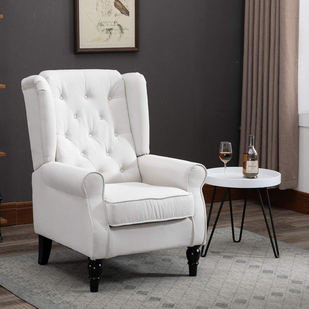 Cream White Button-Tufted Accent Chair Set of 2 I539924