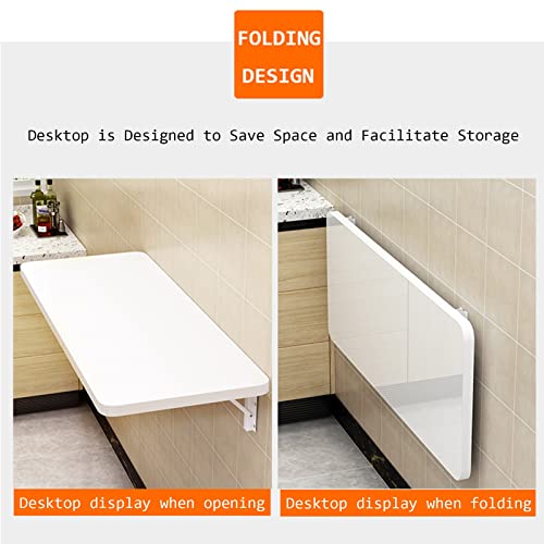 Heavy Duty Wall-Mounted Drop-Leaf Table White L90xW50cm M687