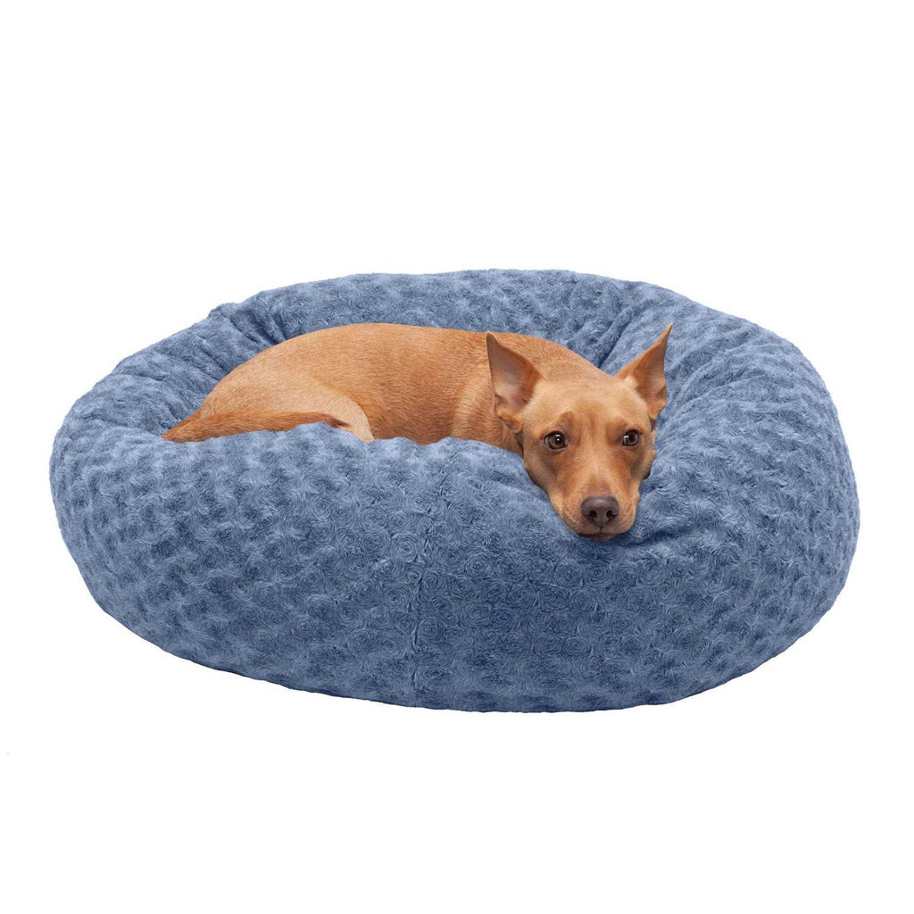 Curly Fur Plush Donut Dog Bed N4743