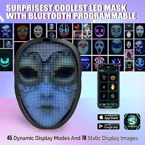 Programmable LED Light Up Face Mask X420