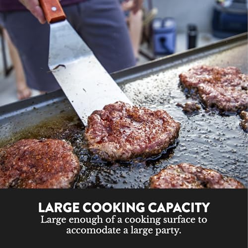 26 In Flat Top Gas Grill with 3 Burners – Stainless Steel Tabletop with Pre Season Griddle F304208